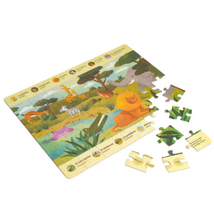 Grassland Animals Bilingual Puzzel