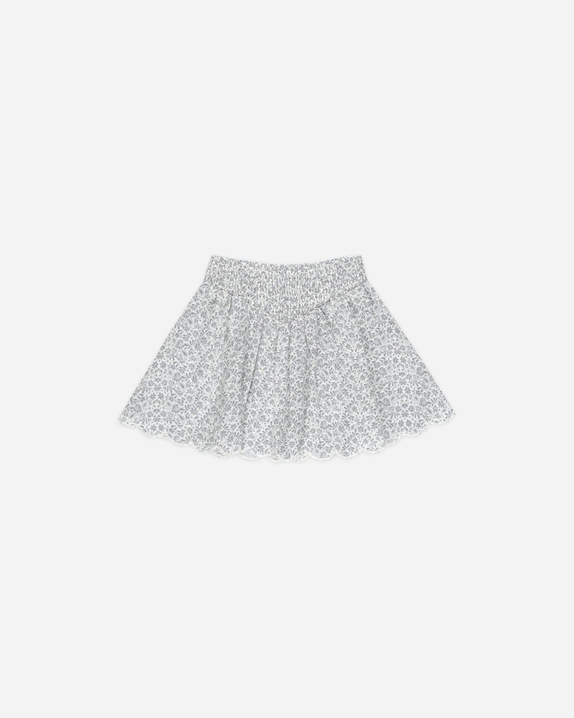 Smocked V Mini Skirt